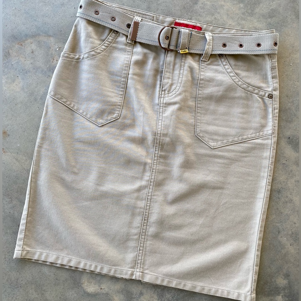 Y2K Khaki Skirt with Belt